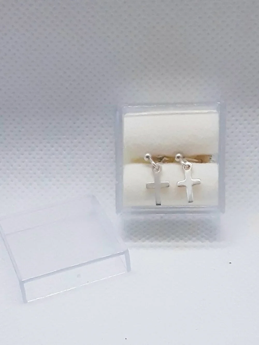 NEW Infant sterling silver cross post earrings